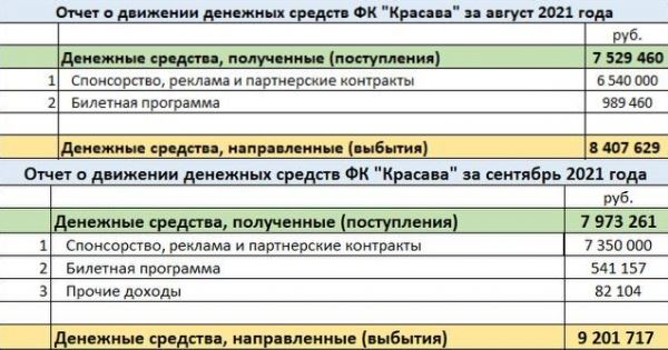 Тратят по 8-9 млн в месяц, зарабатывают 7,5-8 млн. Савин выкатил финансовый отчет «Красавы» за два месяца